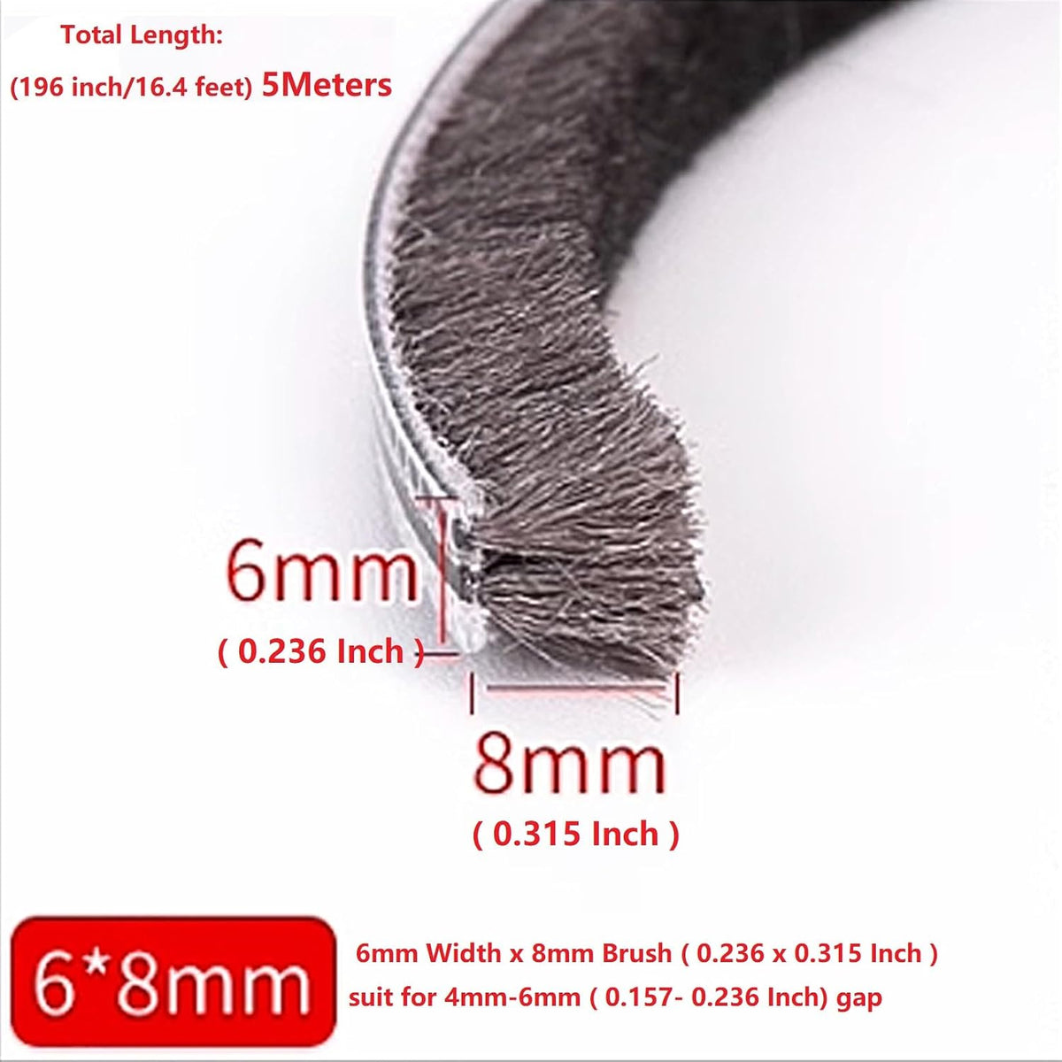 Soezy 16 pies (5m) 196 pulgadas Cinta para ventanas de guillotina y...