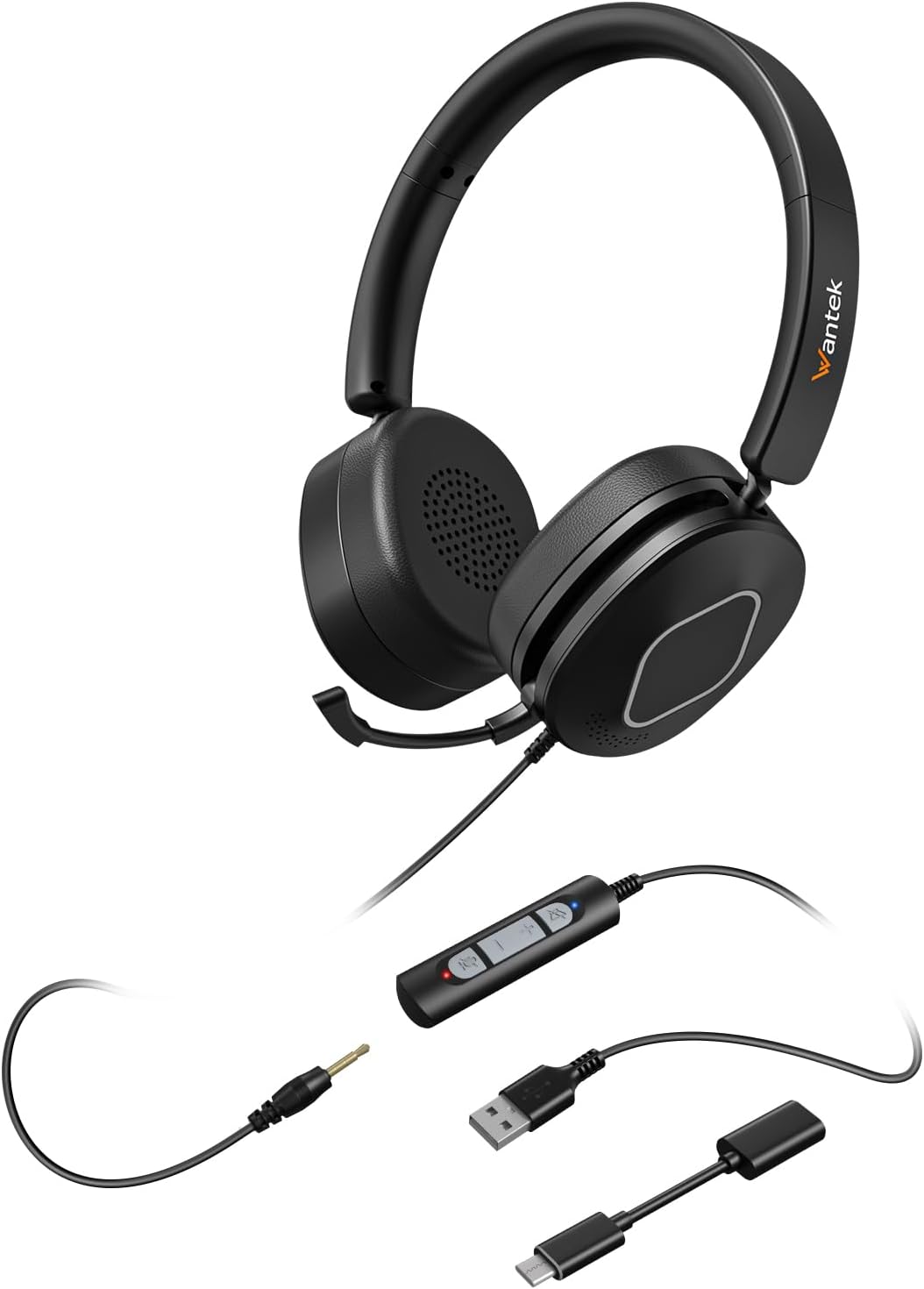 Wantek Auriculares USB con micrófono con cancelación de ruido | Aur...
