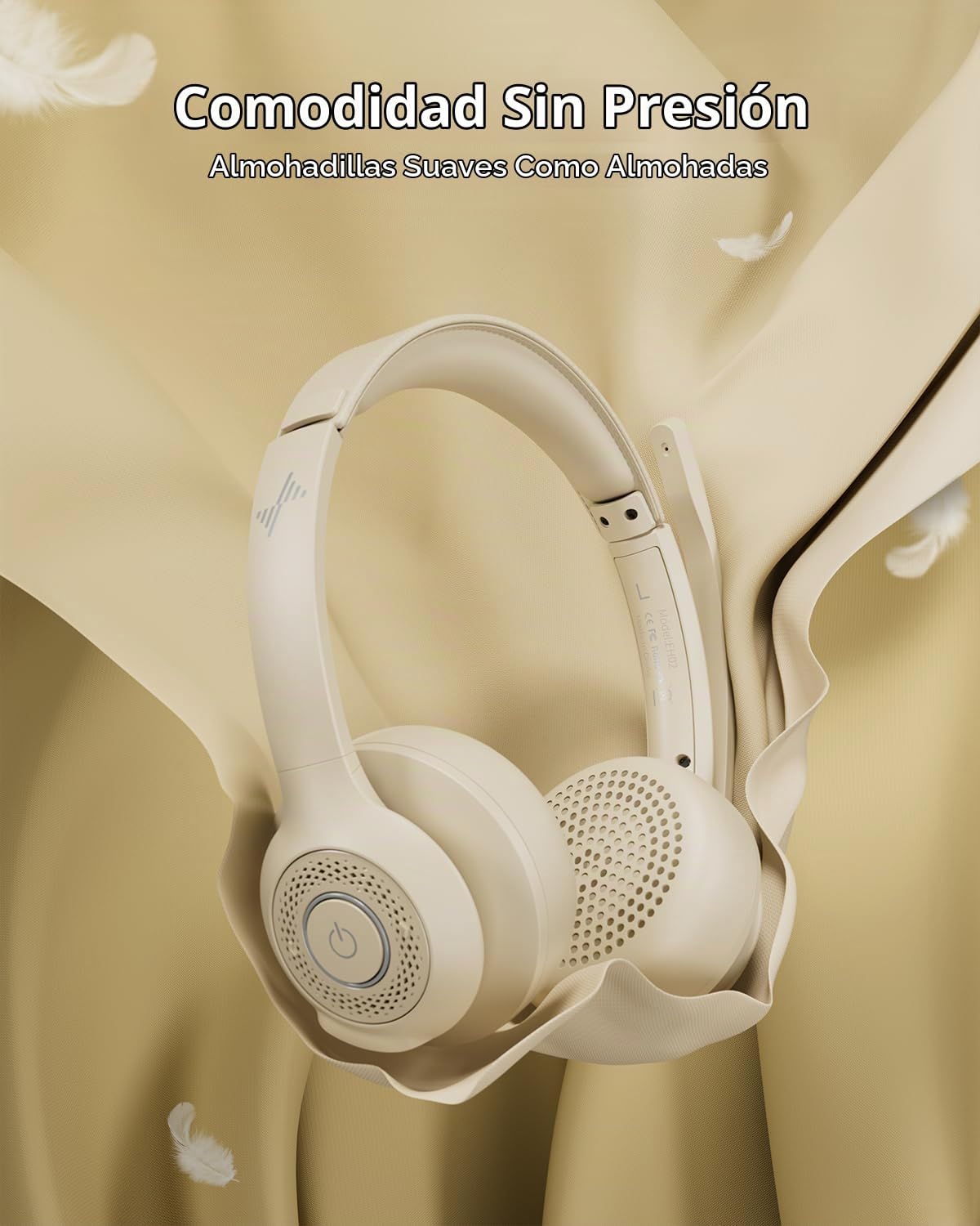 JIAMQISHI Auriculares de oficina Bluetooth V5.2 en color albaricoqu...