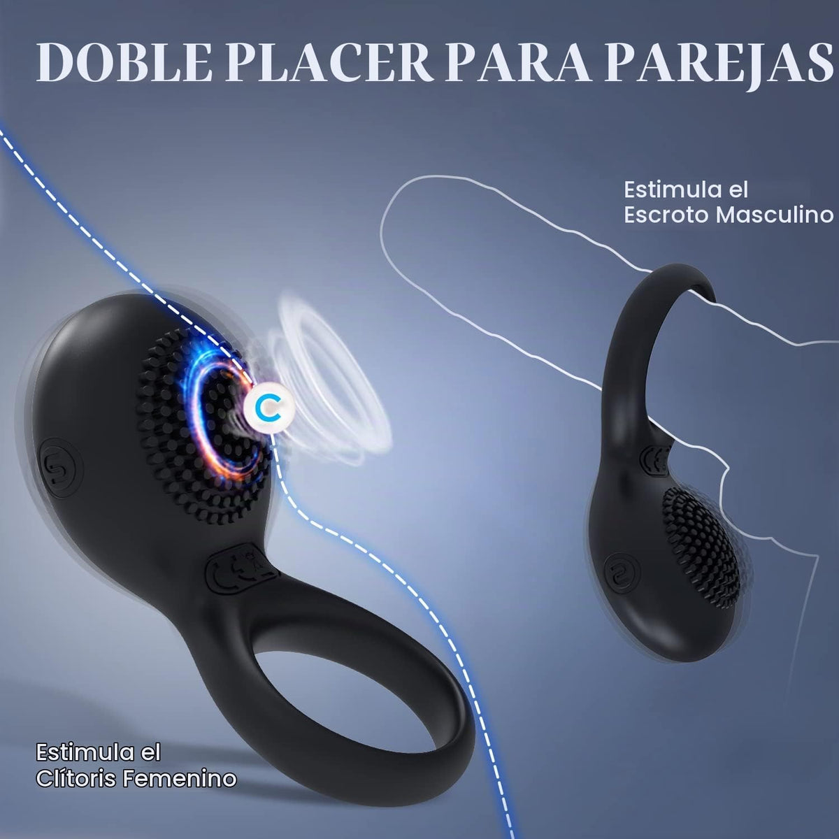 Juguetes sexuales de SVAKOM Tyler. Potente anillo de silicona vibra...