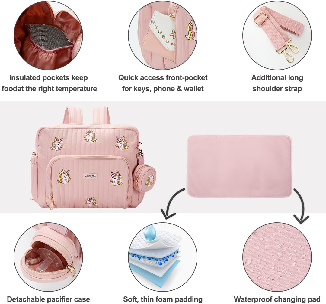 GOBABYMART Mochila para Pañales con Almohadilla Cambiadora - Bolsa...
