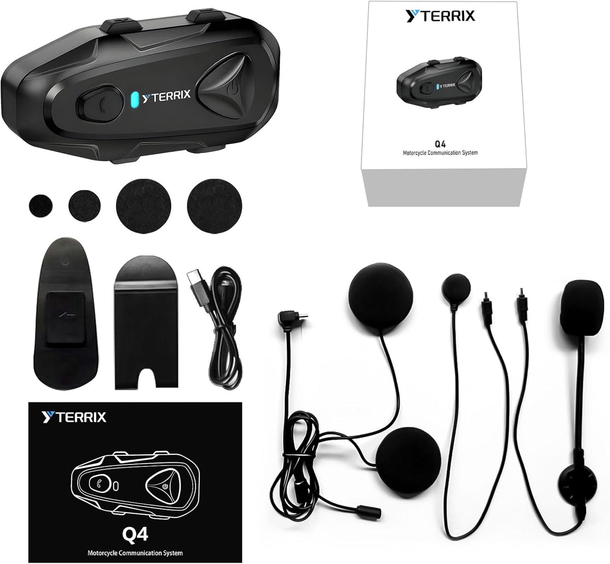 YTerrix Q4 - Auriculares Bluetooth para motocicleta con cancelación...