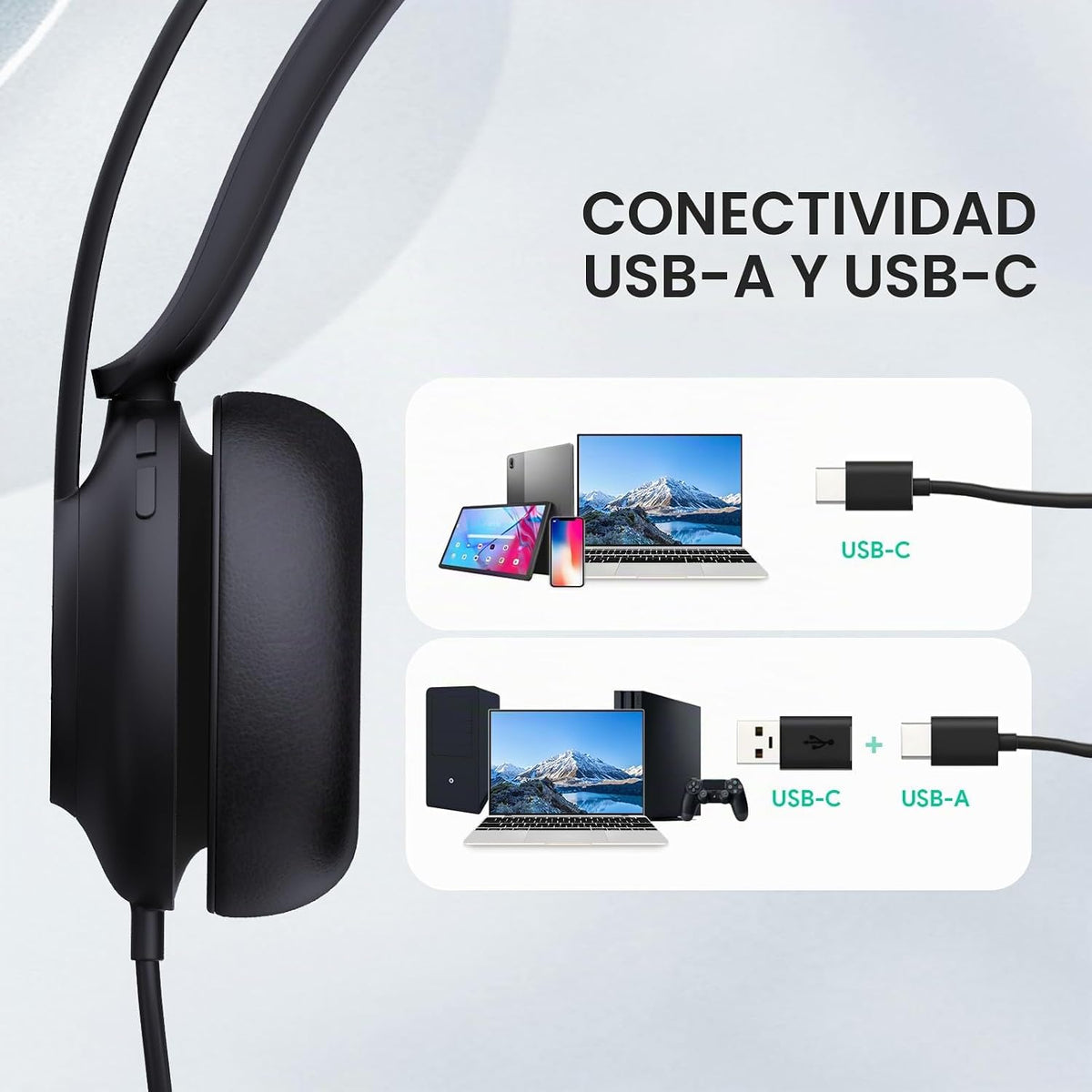 Auriculares para PC Yealink UH37 con micrófono para auriculares con...