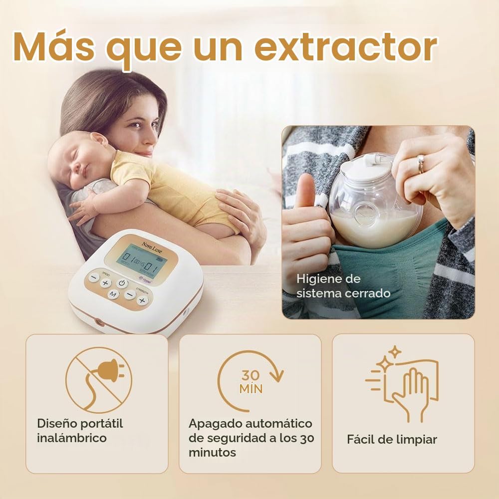 Hygeia Nova Luxe - Extractor de leche eléctrico con copas de colecc...