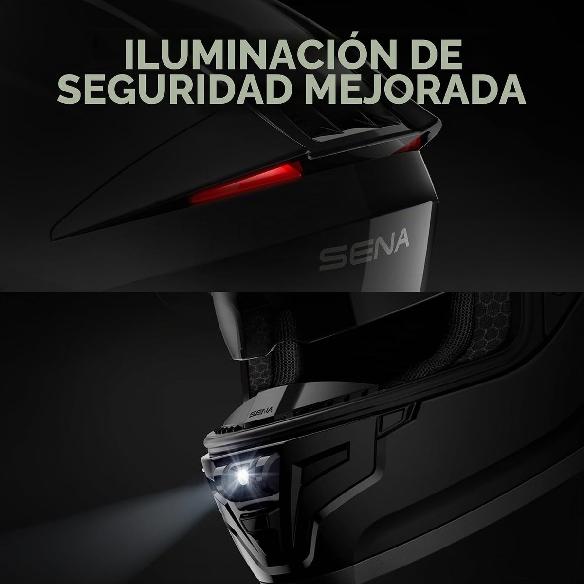 Casco inteligente integral para motocicleta Sena Phantom y ANC con...