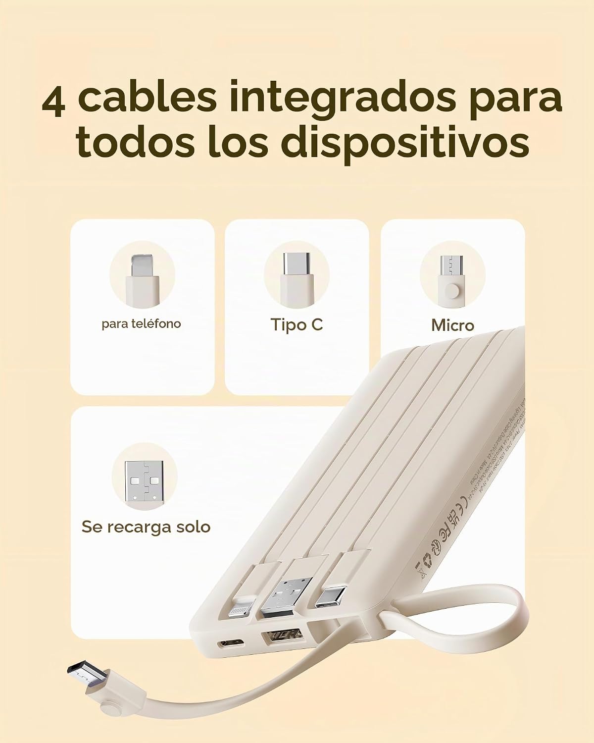 Cargador portátil VRURC, batería de 10000 mAh para viajes esenciale...