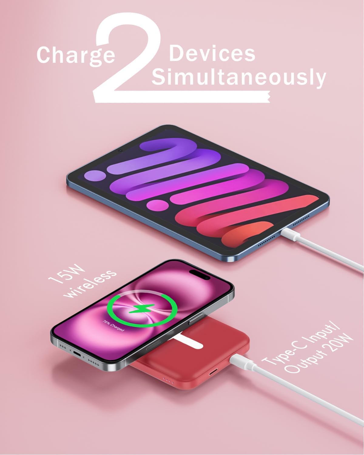 podoru para MagSafe Power Bank 5000mAh, cargador portátil magnético...