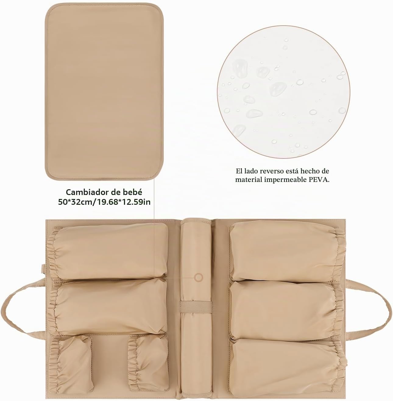 Lmbabter Organizador extraíble con bolsillo aislado, bolsa de pañal...