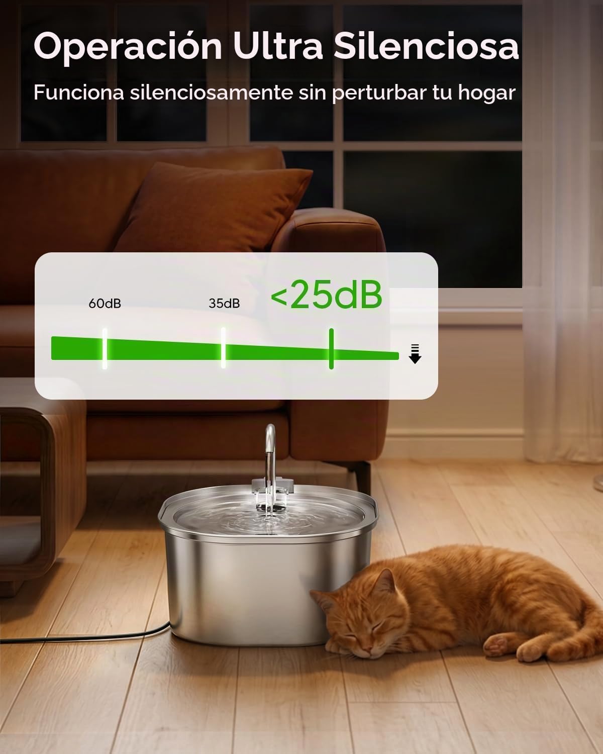 PEKTACO Fuente de agua para gatos, fuente de agua para mascotas de...