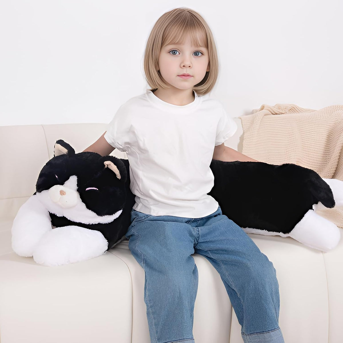 Peluche de Gato Jumbo de 40'', Animal de Peluche Relleno Gr...