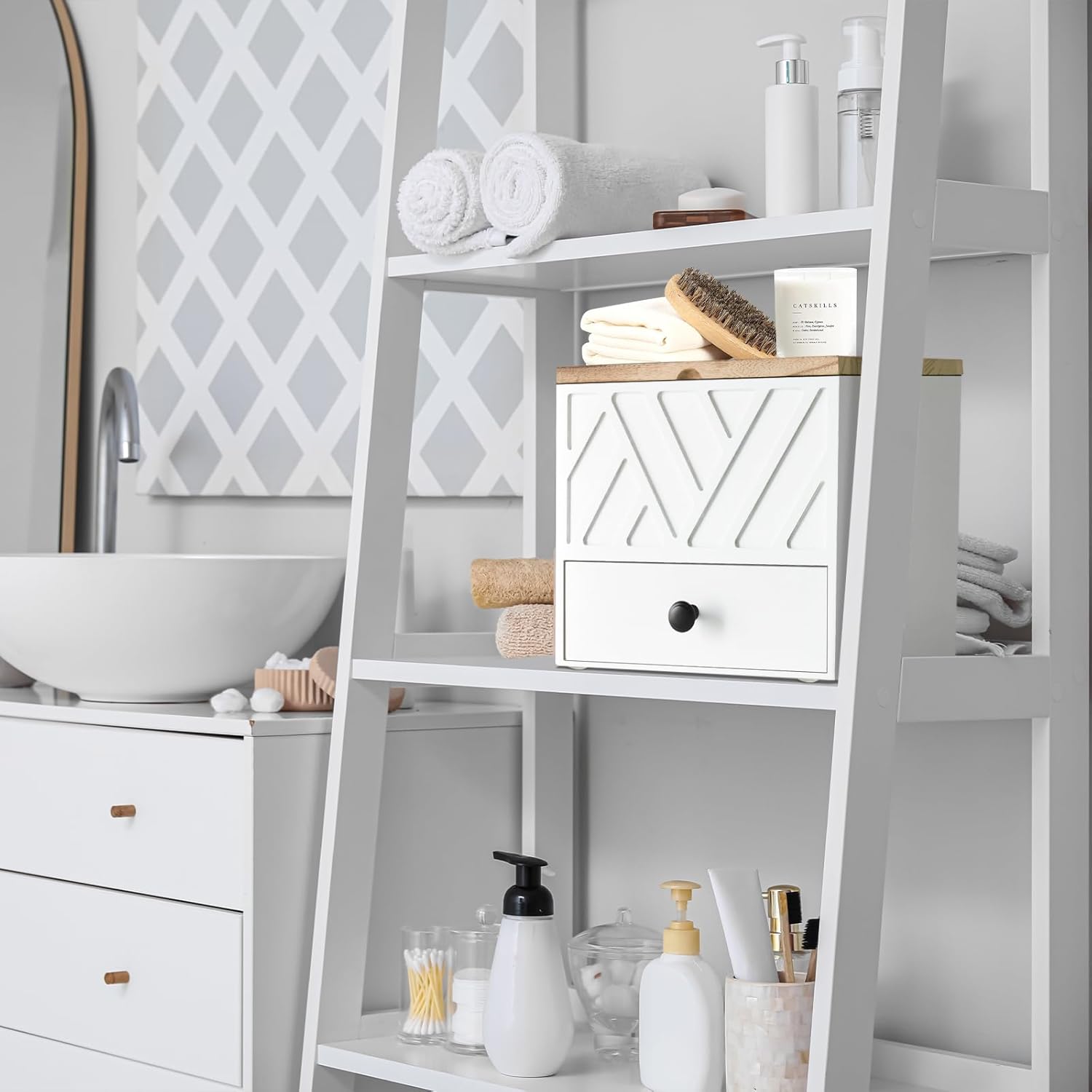 Soporte para tampones para decoración de baño, organizador de produ...