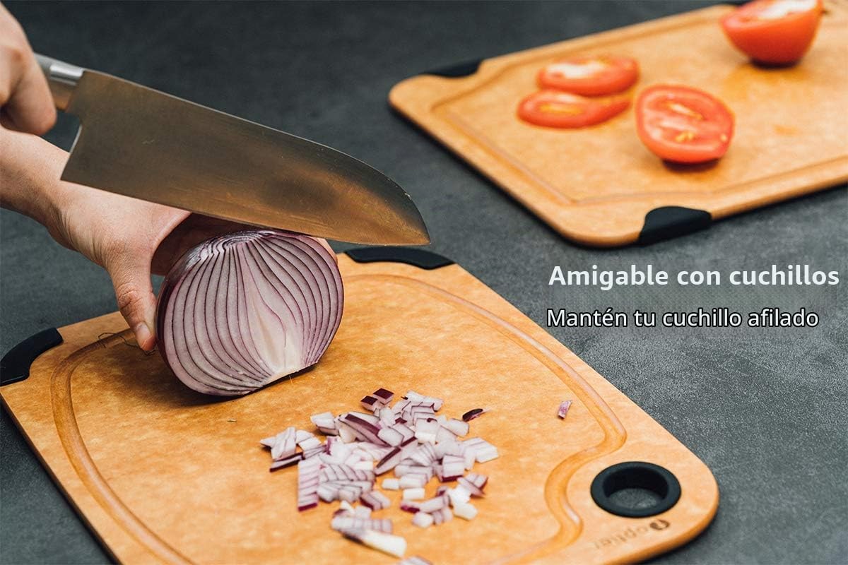 Tabla de cortar de fibra de madera Toptier para cocina - Antidesliz...