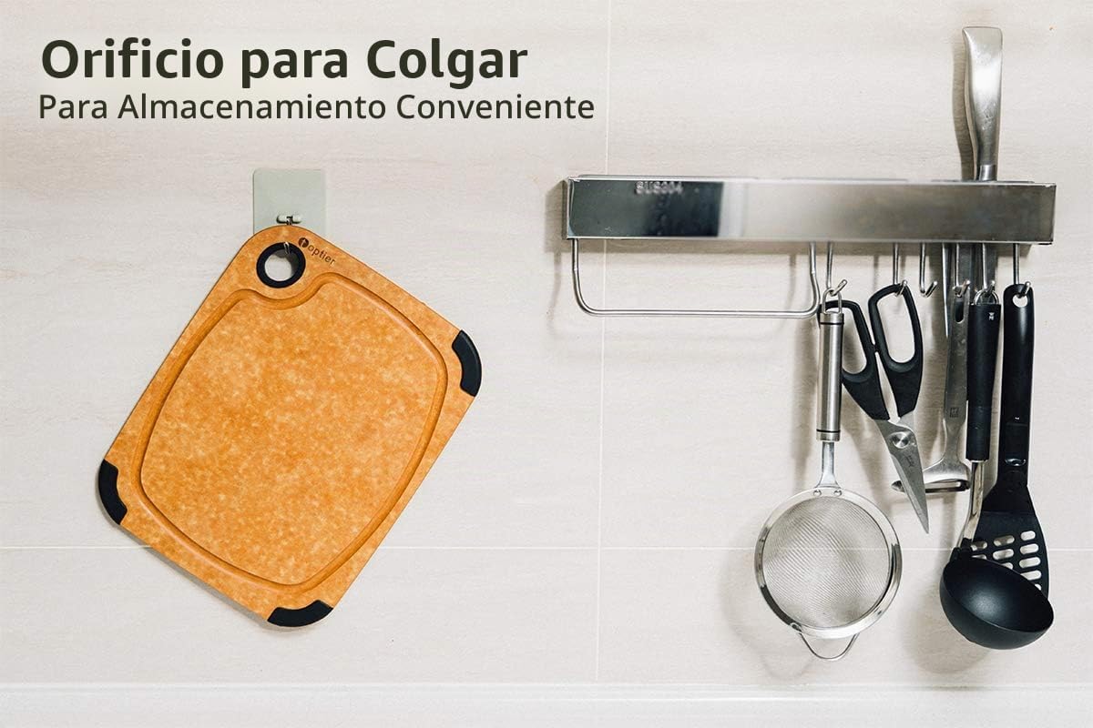 Tabla de cortar de fibra de madera Toptier para cocina - Antidesliz...
