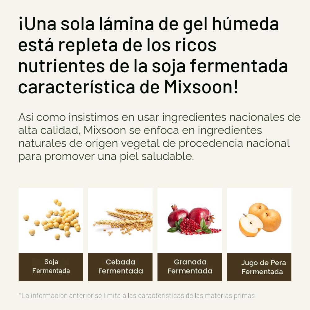 mixsoon Mascarilla de hidrogel de colágeno de frijoles, hidratación...