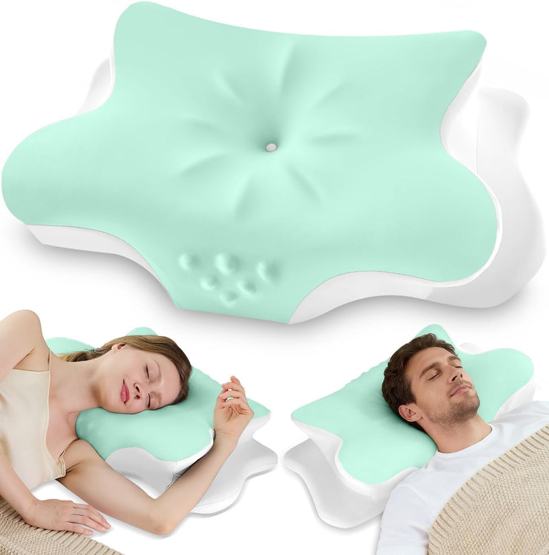 Almohada cervical para el cuello para aliviar el dolor, almohada er...