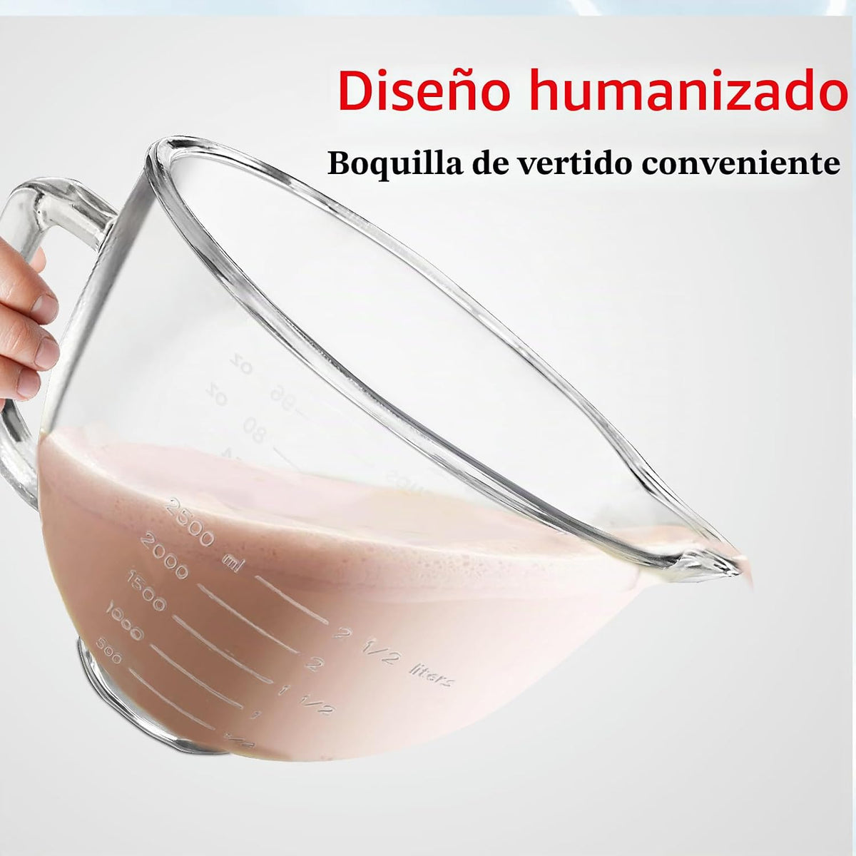 Tazón mezclador de vidrio para mezcladores de pie con cabezal incli...