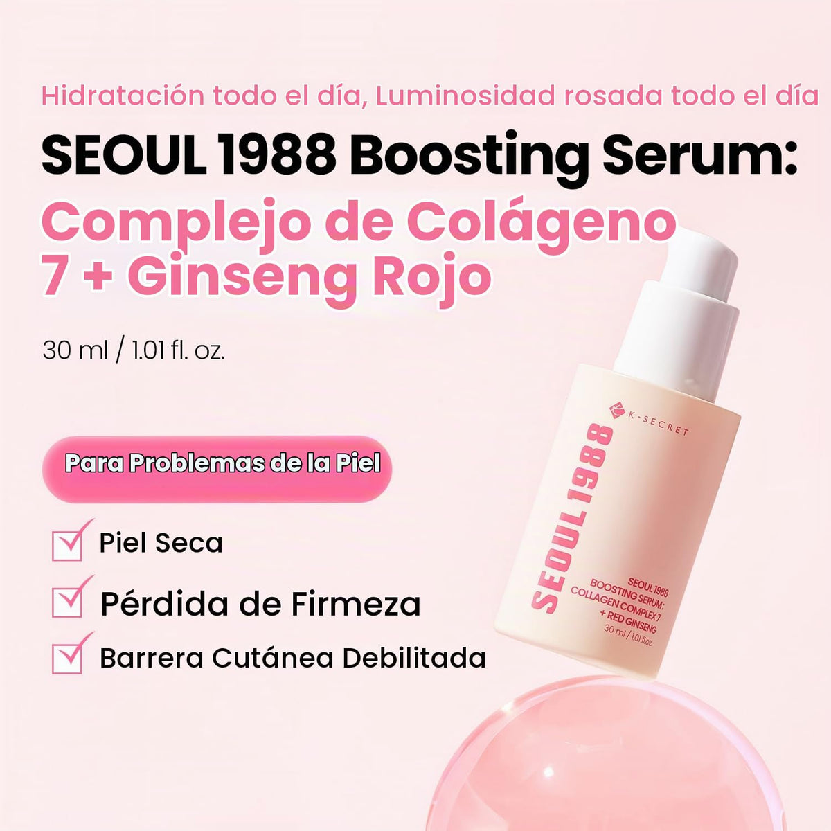 K-SECRET SEOUL1988 Suero potenciador de colágeno para piel envejeci...