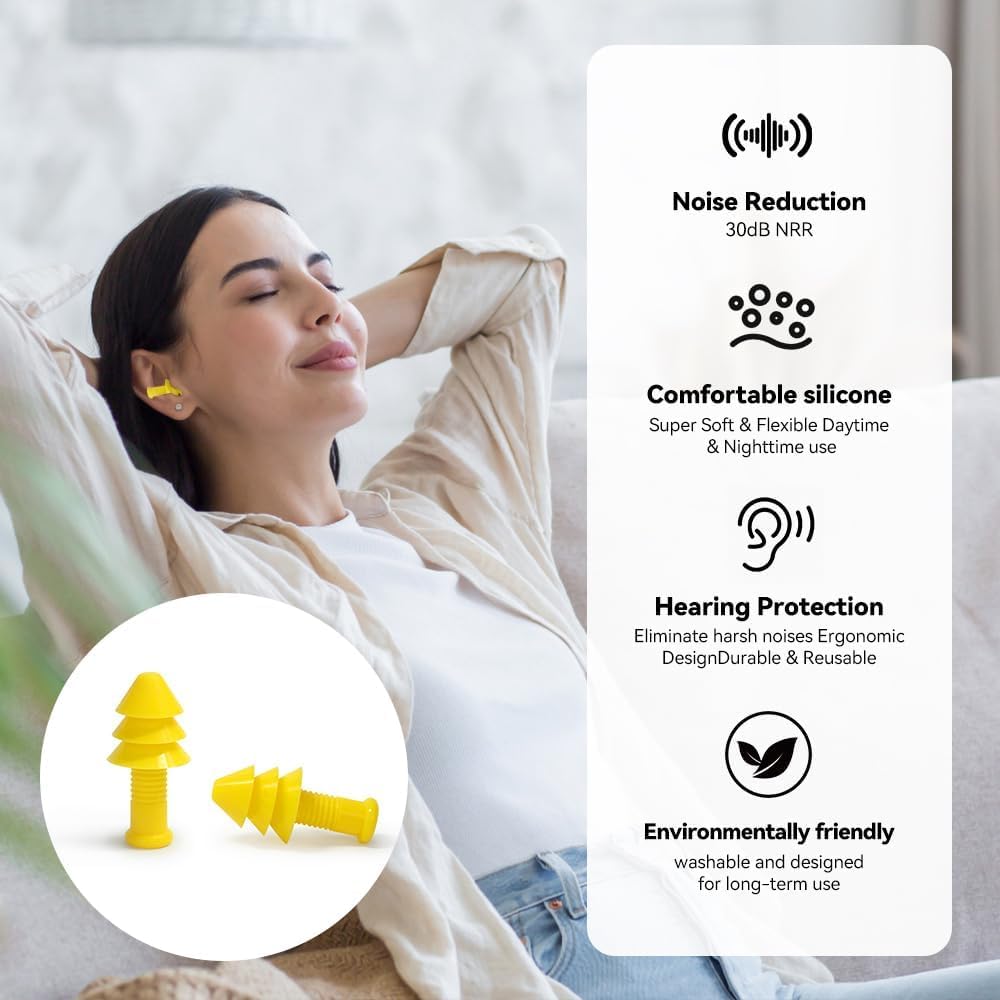 Voohinddaa Tapones para los oídos para dormir, 10 pares de tapones...