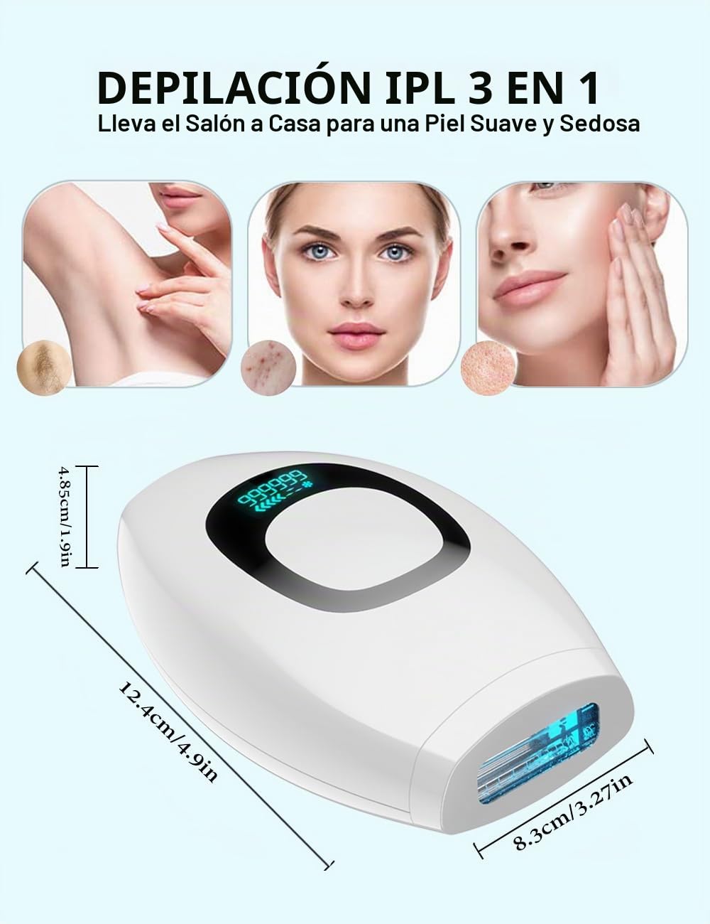 Depilación láser IPL para mujeres y hombres, depiladora facial perm...