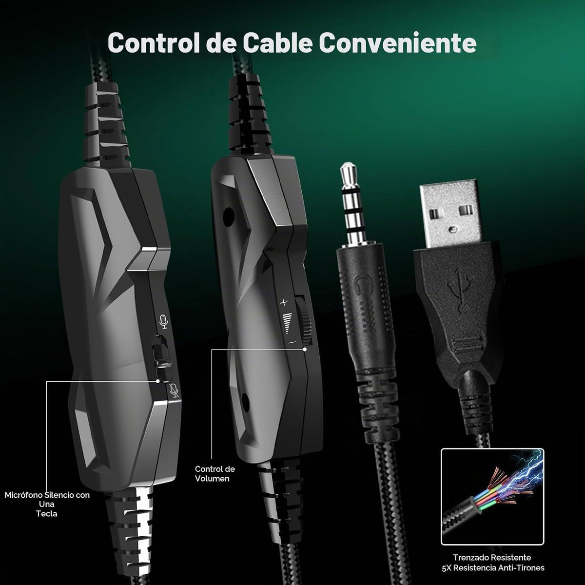 IMYB A36 Auriculares para juegos con micrófono estéreo para PC, PS5...