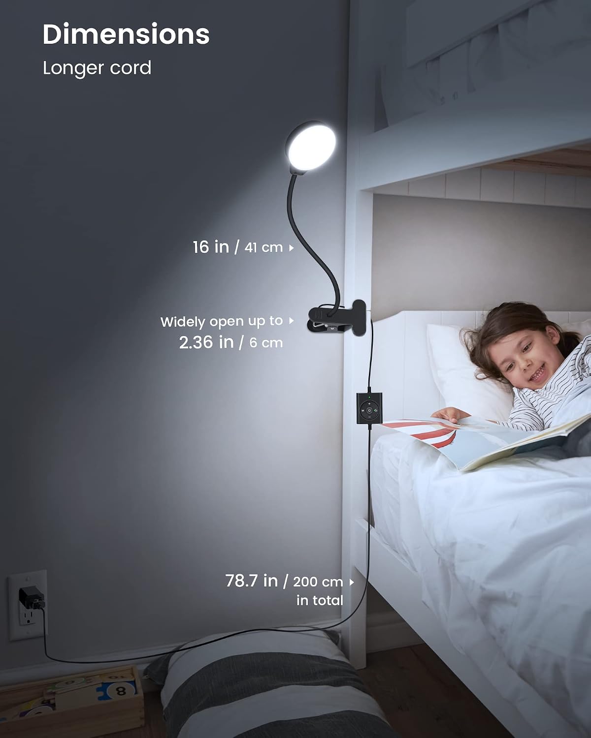 Glocusent Luz de clip de 5 W, 36 luces LED de lectura para cama, lá...