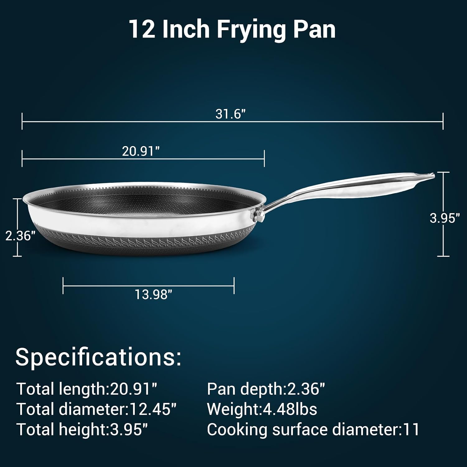 Legacy Culinaryware - Sartén híbrida de acero inoxidable de tres ca...