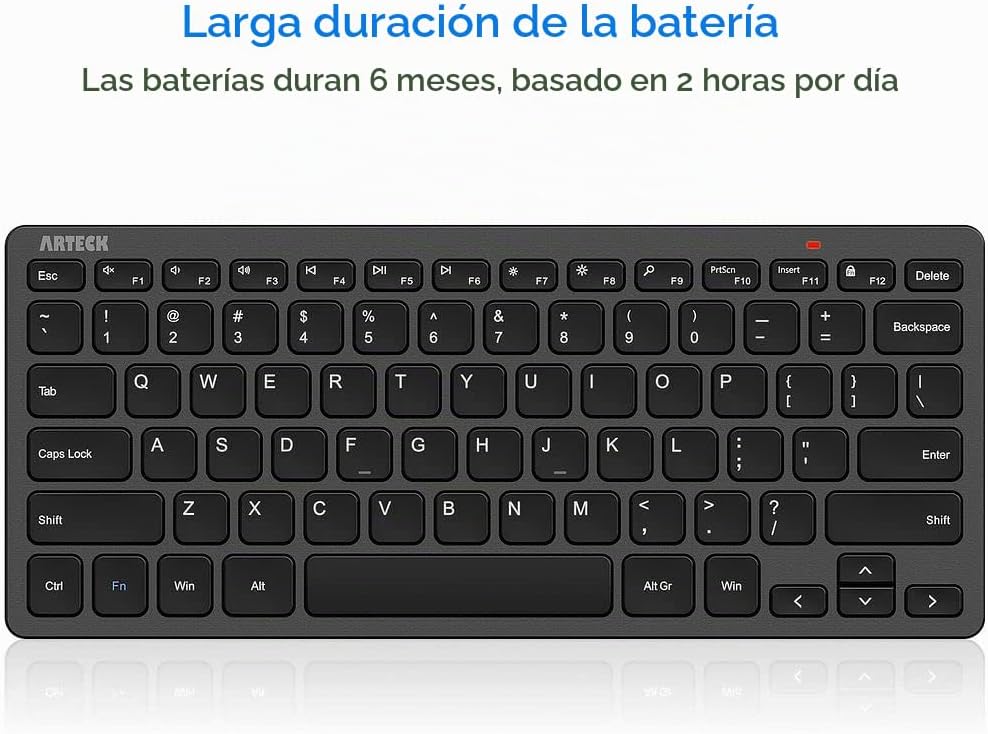Arteck - Teclado inalámbrico 2,4 G, ultradelgado y compacto, con te...