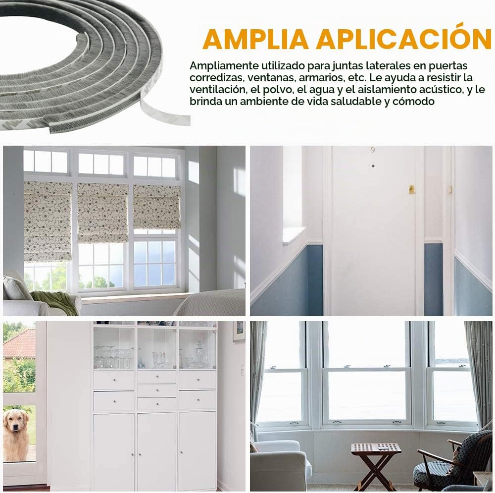 Burlete autoadhesivo de 33 pies para ventanas corredizas y puertas...