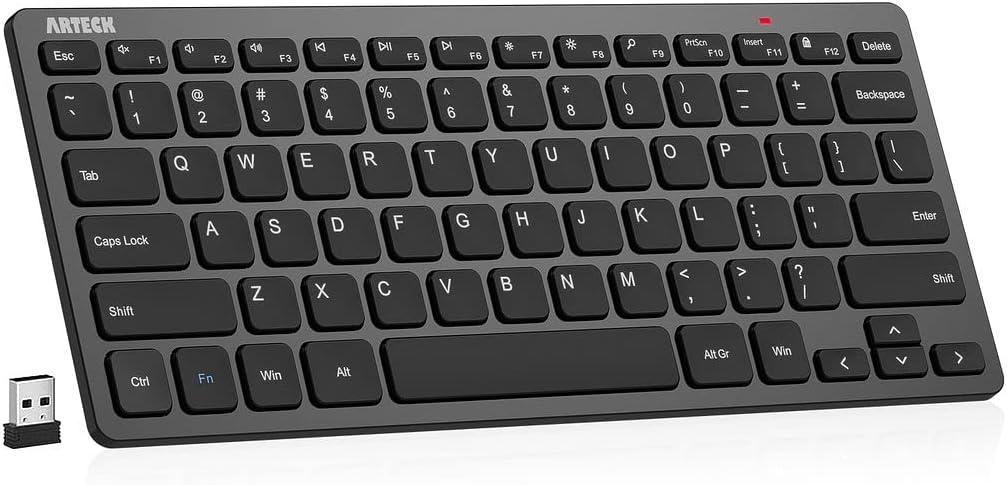 Arteck - Teclado inalámbrico 2,4 G, ultradelgado y compacto, con te...
