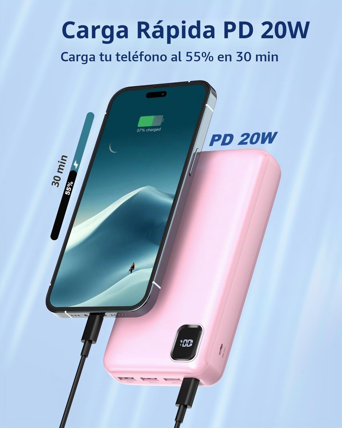 Eliegntist banco portátil del poder del cargador 50000mAh, carga rá...