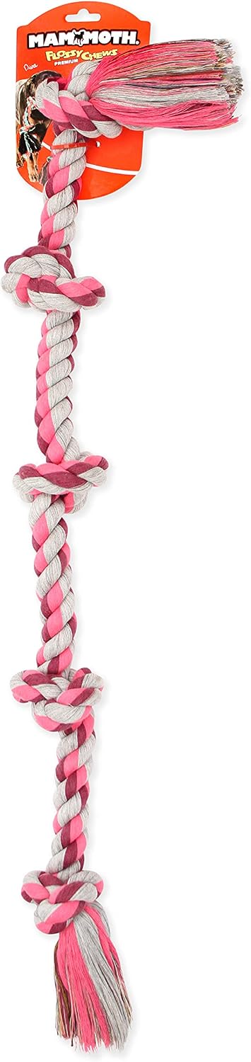 Mammoth Flossy Chews - Tirador de cuerda multicolor de 5 nudos, jug...