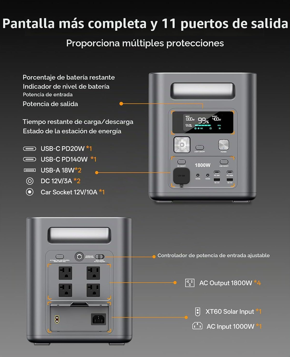 AFERIY Estación De Energía Portátil 1024Wh&amp;400W Panel Solar,Kit...