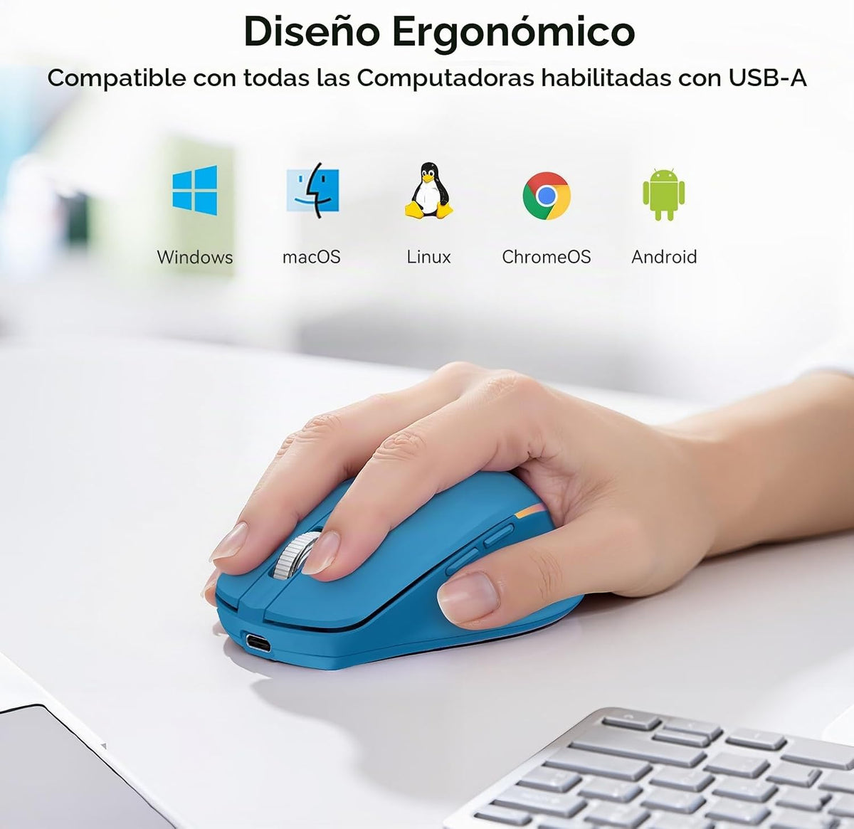 TECKNET Ratón inalámbrico Jiggler, mouse recargable con motor de mo...