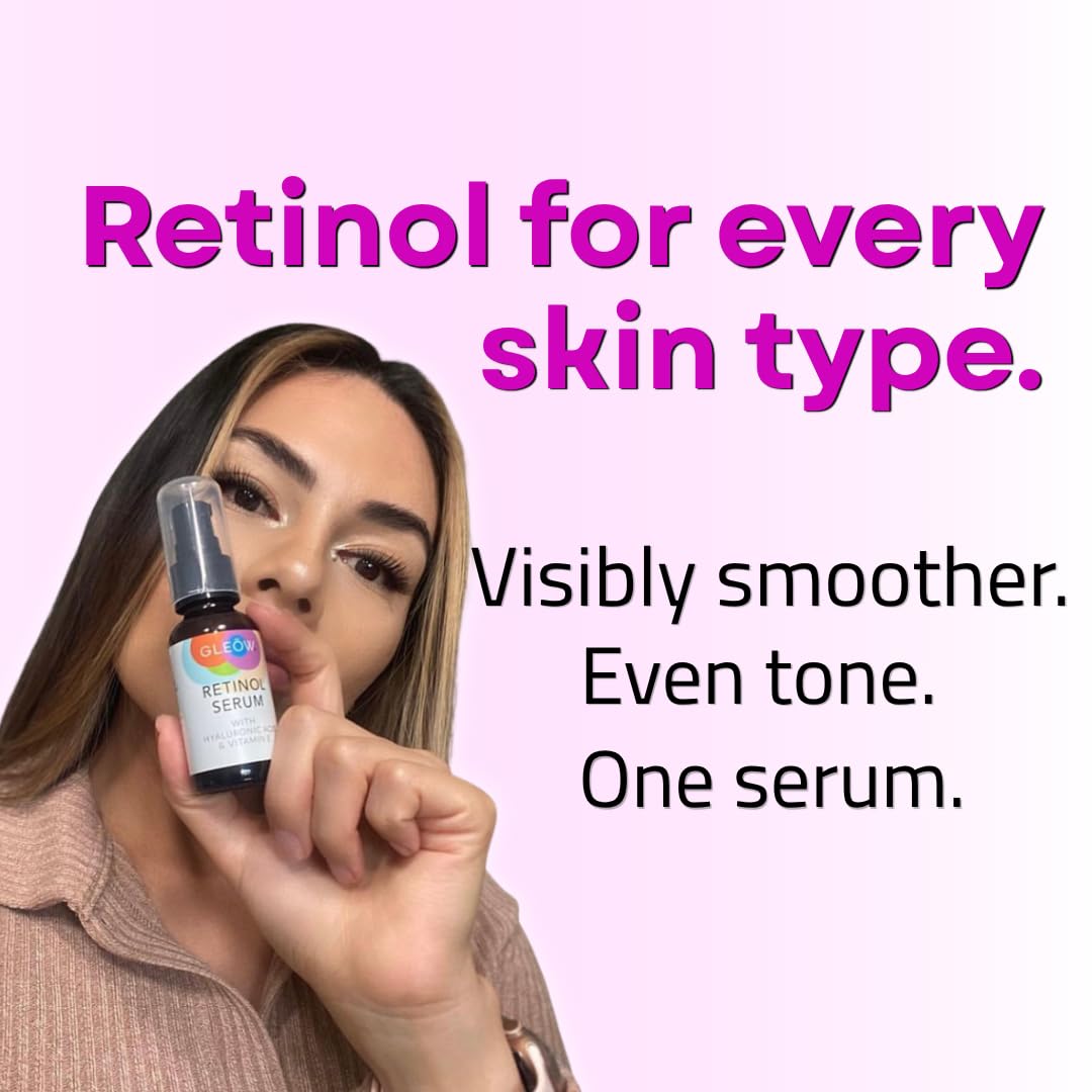 GLEOW - Suero de retinol para cara con ácido hialurónico y vitamina...