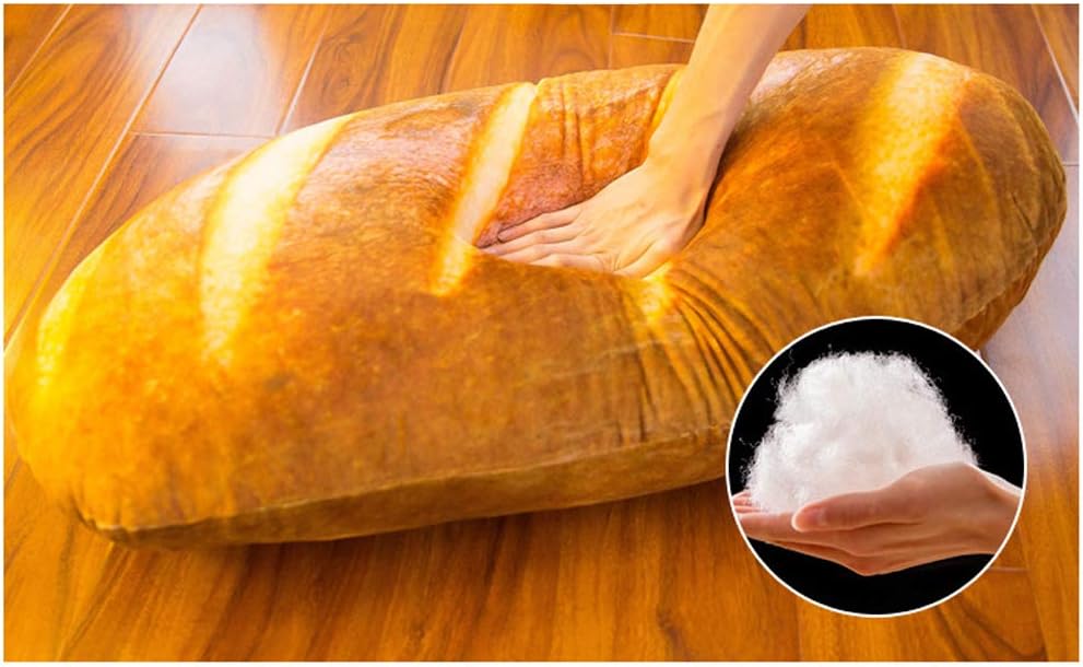 Levenkeness - Almohada de pan 3D de felpa simulada, suave almohada...