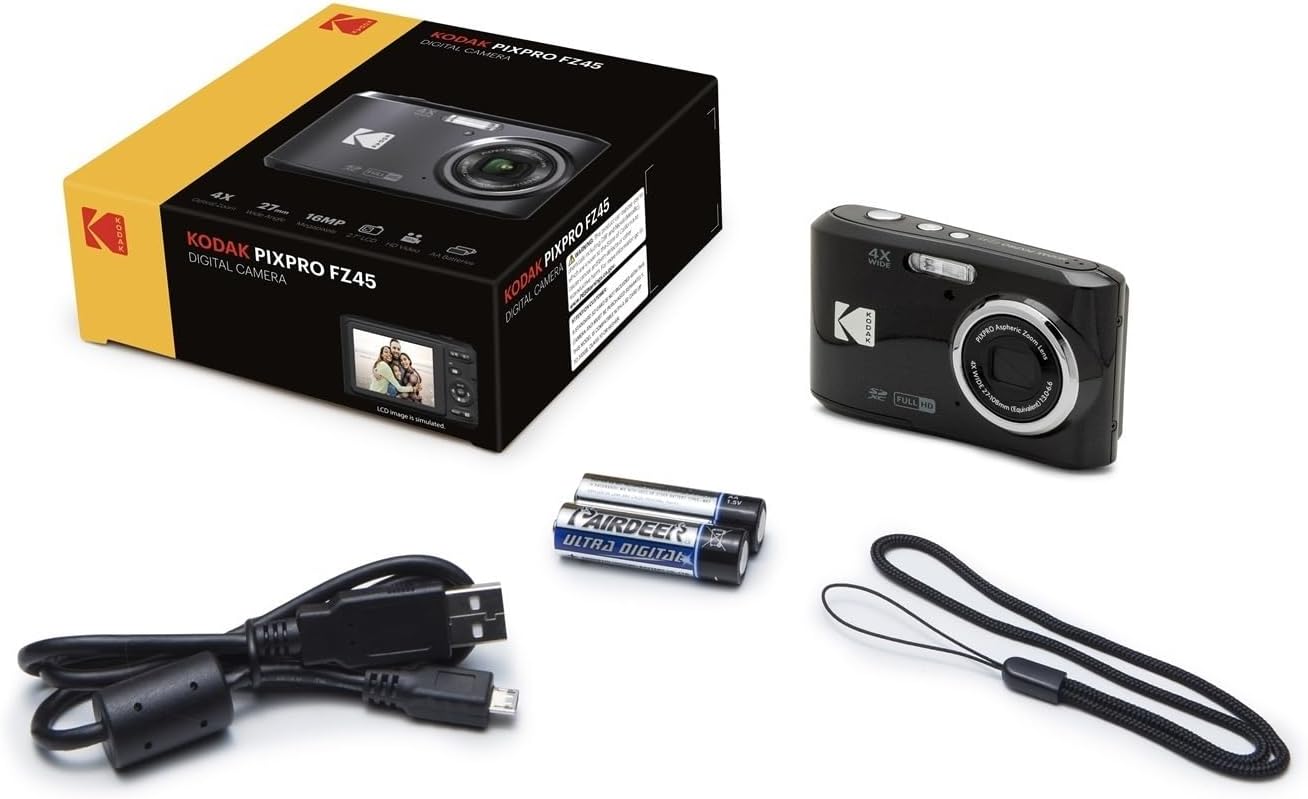 KODAK PIXPRO FZ45 - Cámara digital de 16 MP con zoom óptico 4X de 1...