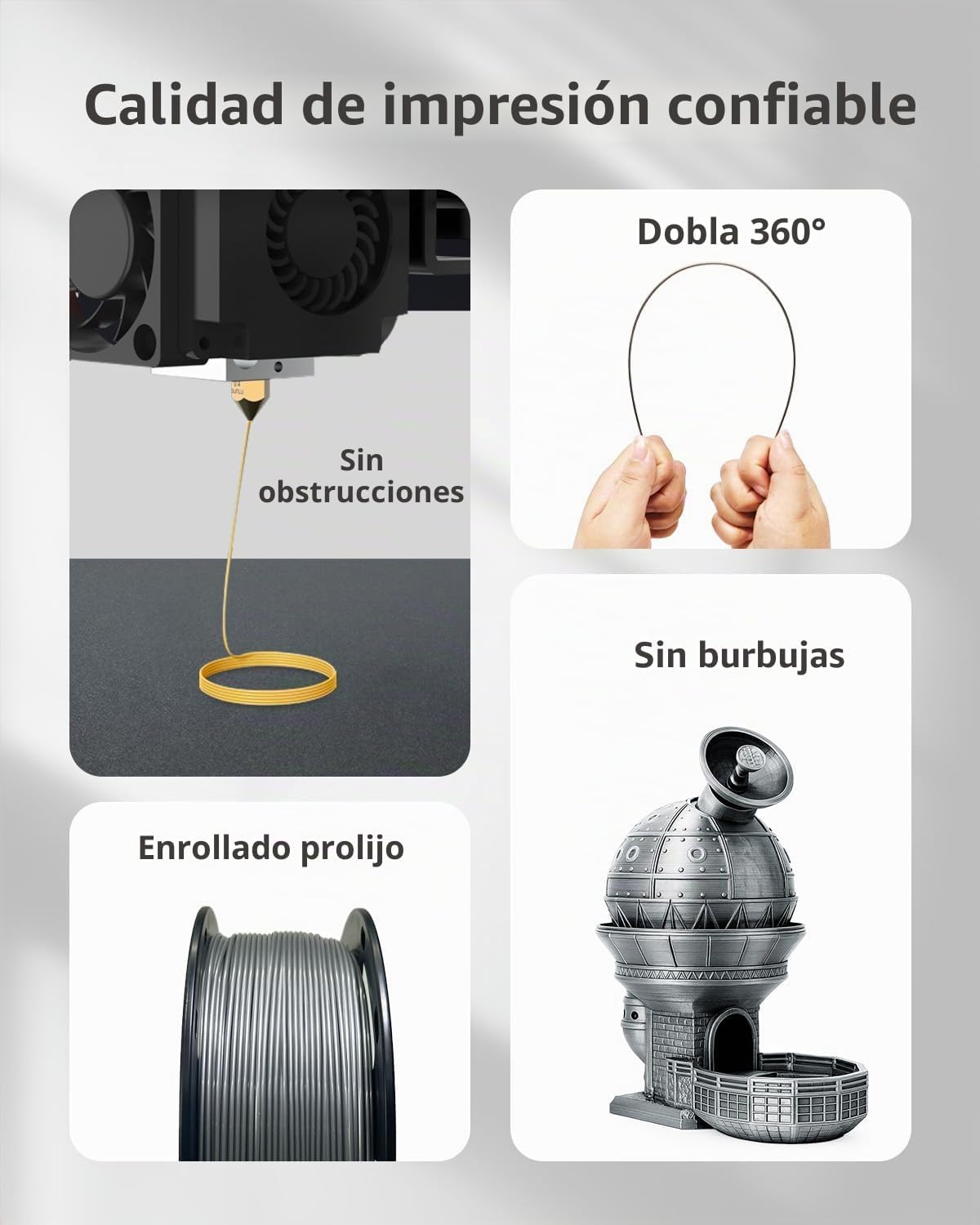 XZN Filamento PETG plateado de 0.069 pulgadas, 2.2 libras, filament...