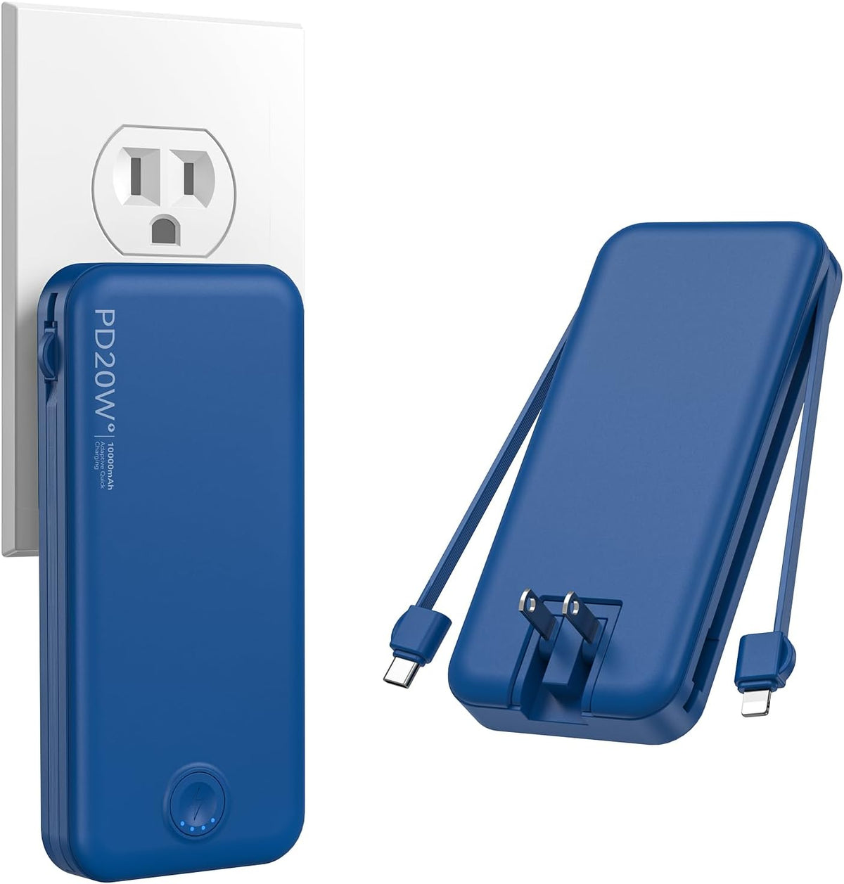 Nusyddy Cargador portátil 10000mAh de carga rápida w\/incorporado e...