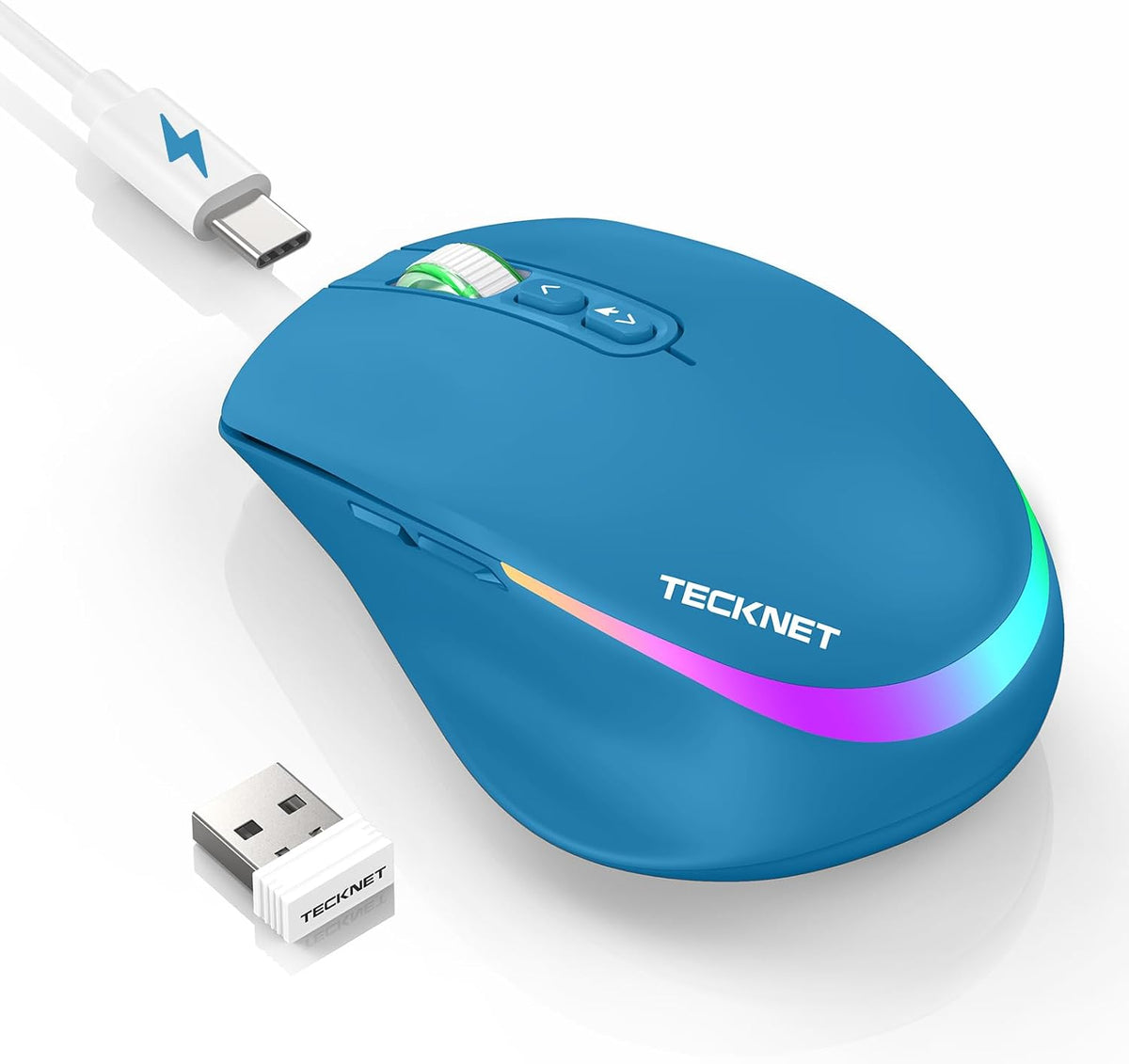 TECKNET Ratón inalámbrico Jiggler, mouse recargable con motor de mo...