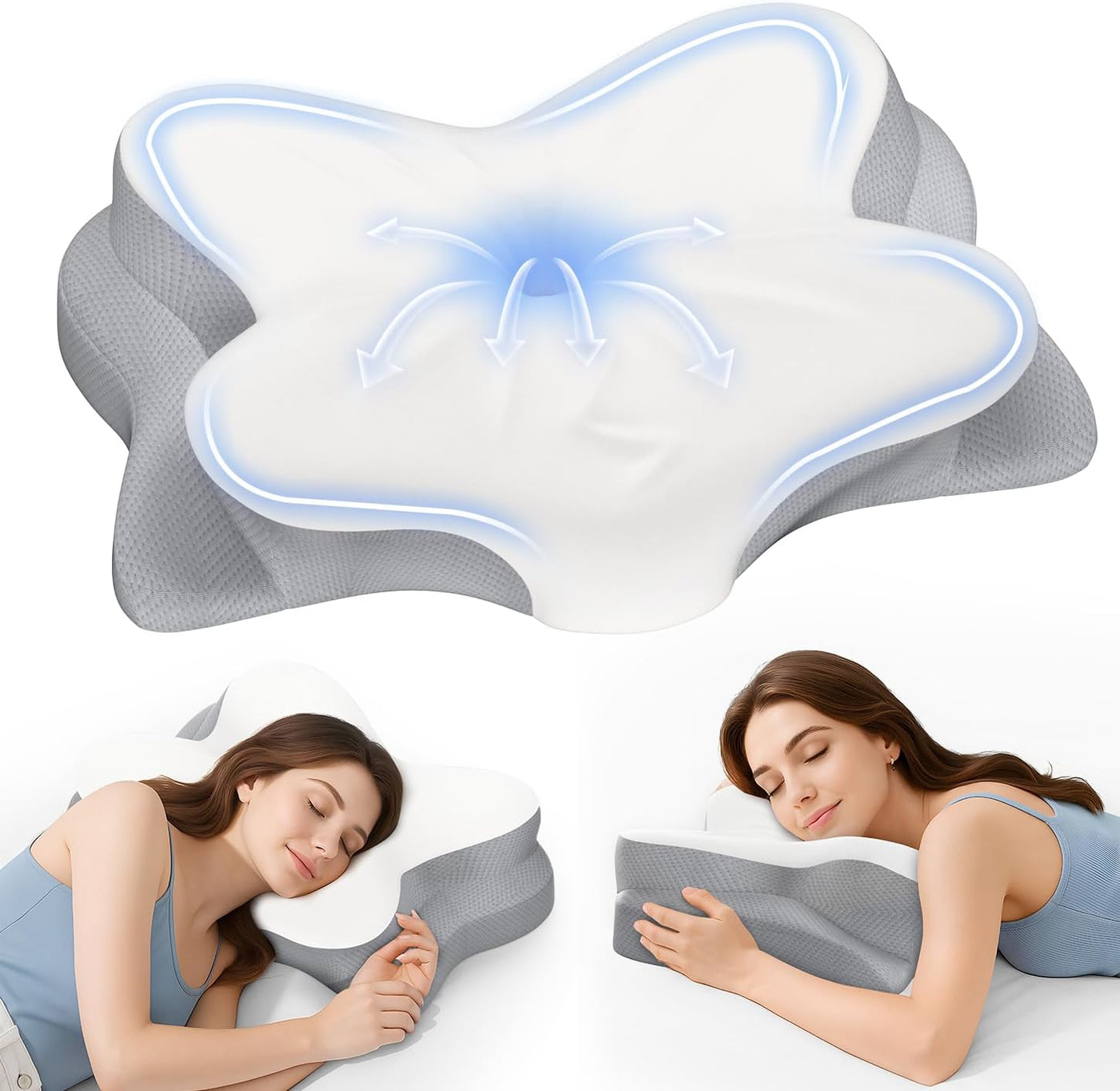 Almohada cervical ergonómica ultra cómoda, almohada cervical de esp...