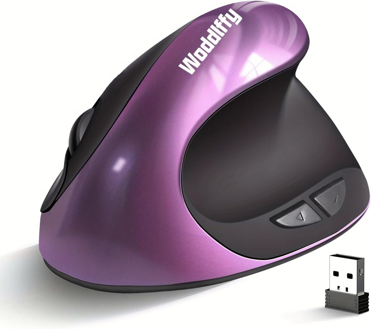 Woddlffy Ratón Ergonómico Inalámbrico, Ratón Vertical Diestro Peque...