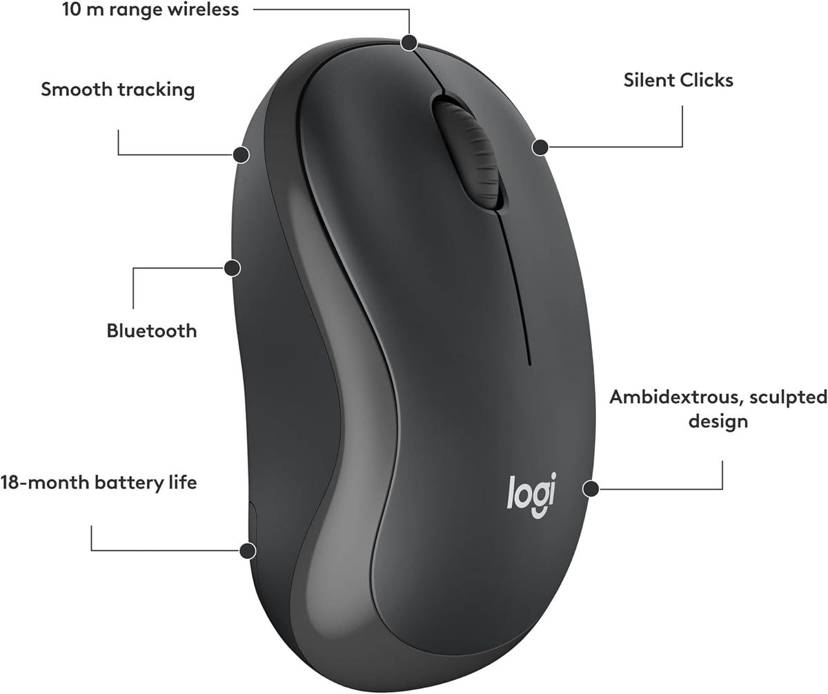 Logitech Ratón Bluetooth silencioso M240, inalámbrico, compacto, po...