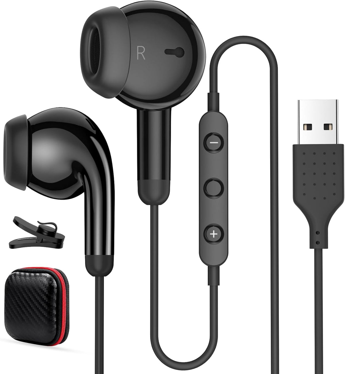 AIAUXAI Auriculares USB para PC,Auriculares con micrófono para comp...