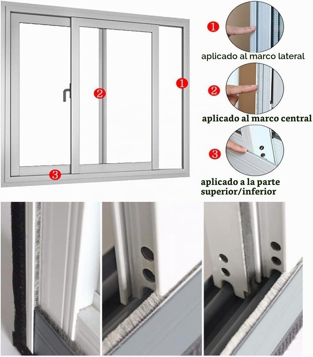 NNICEHTS Burlete de sellado de puerta para puertas corredizas later...