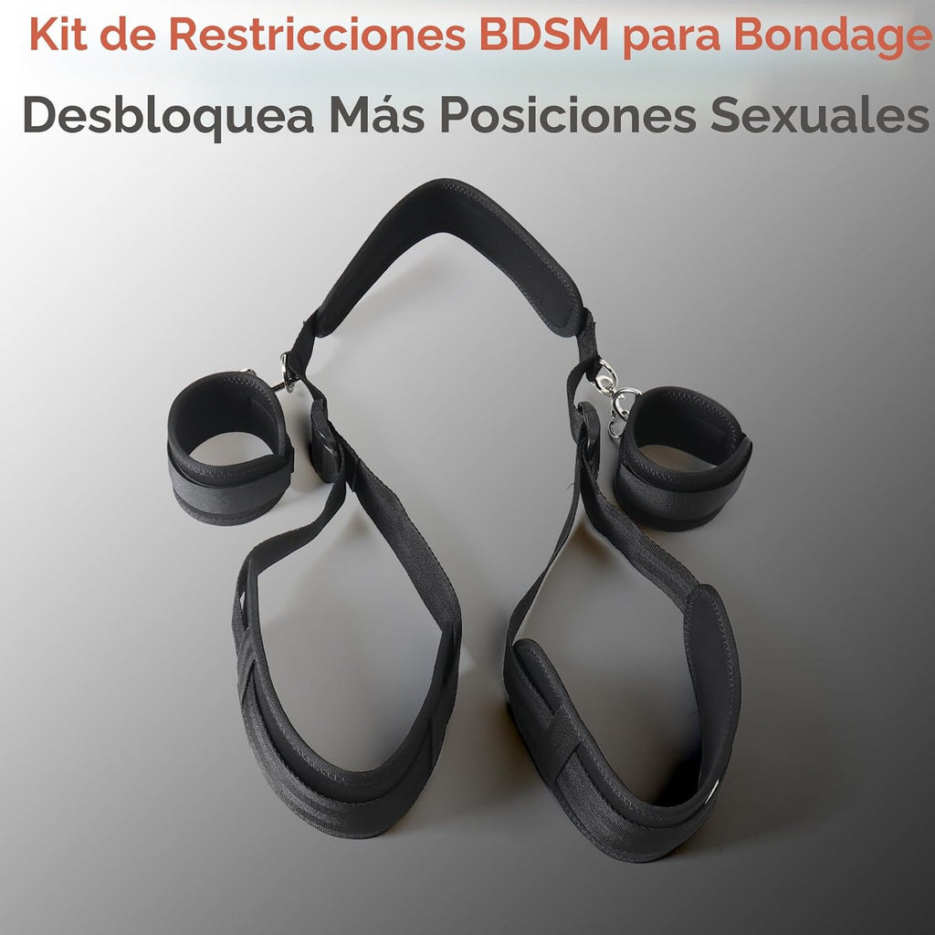 Sex Bondage BDSM Kit de restricciones de cama con esposas del cuell...