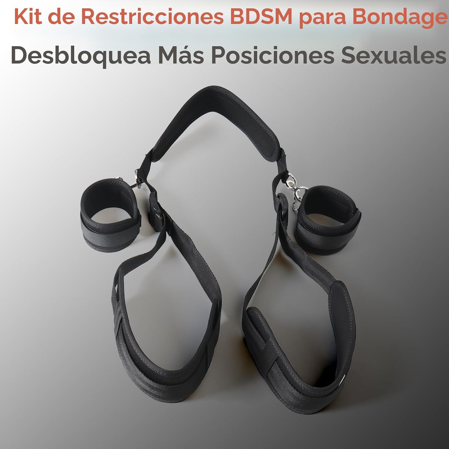 Sex Bondage BDSM Kit de restricciones de cama con esposas del cuell...
