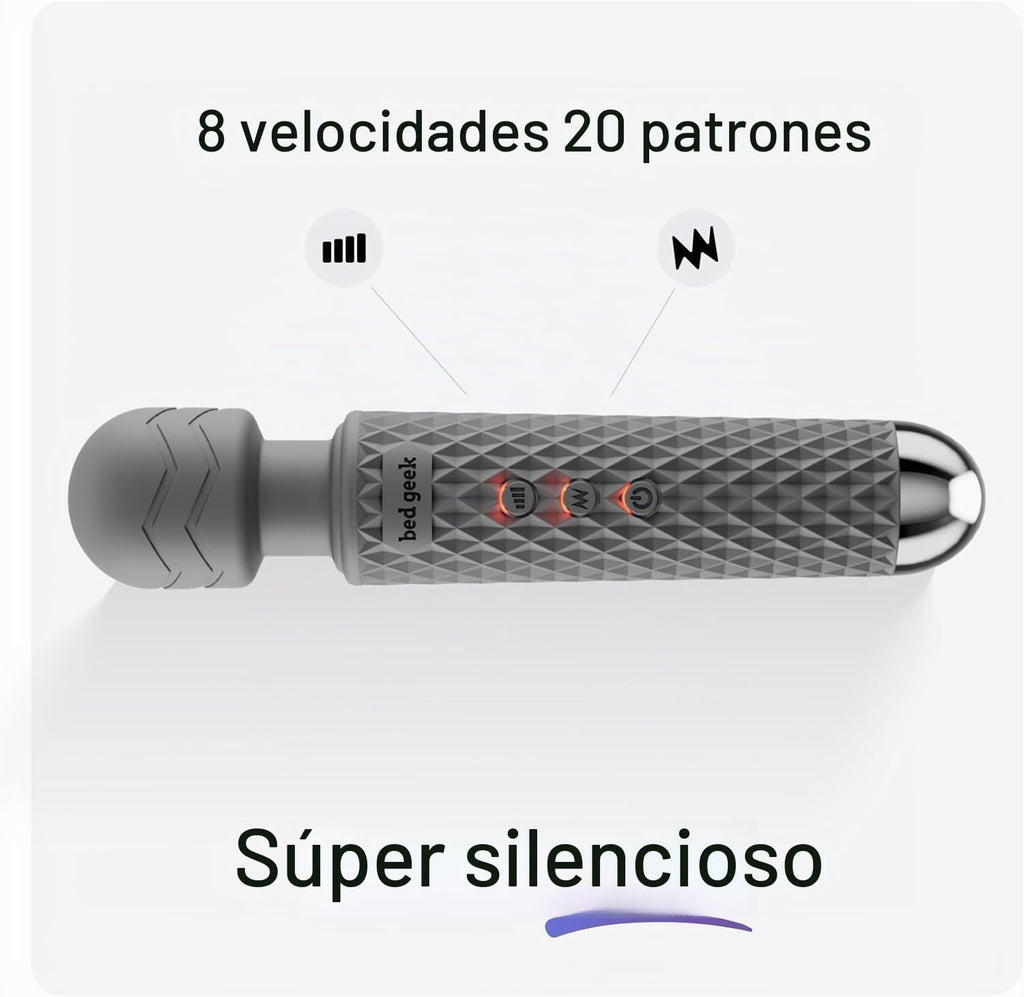 Bed Geek - Masajeador de varita personal inalámbrico de mano \u2013...