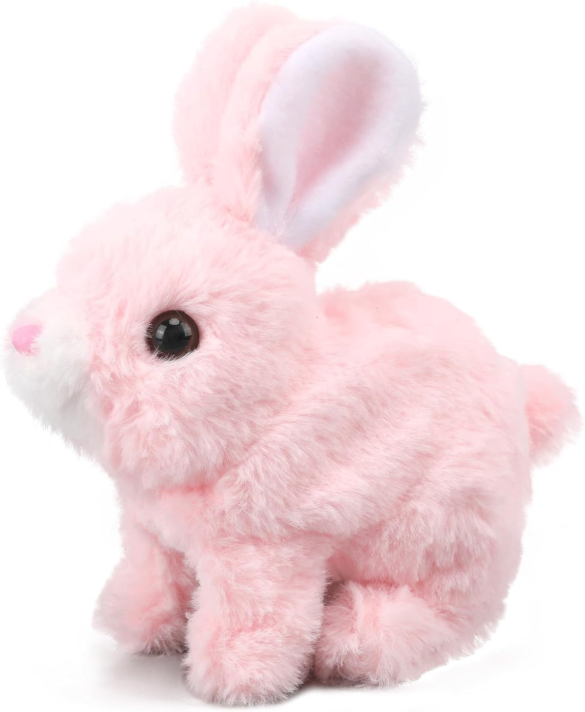 Oeofuzep Hopping Walking Bunby - Juguete realista de conejo con son...