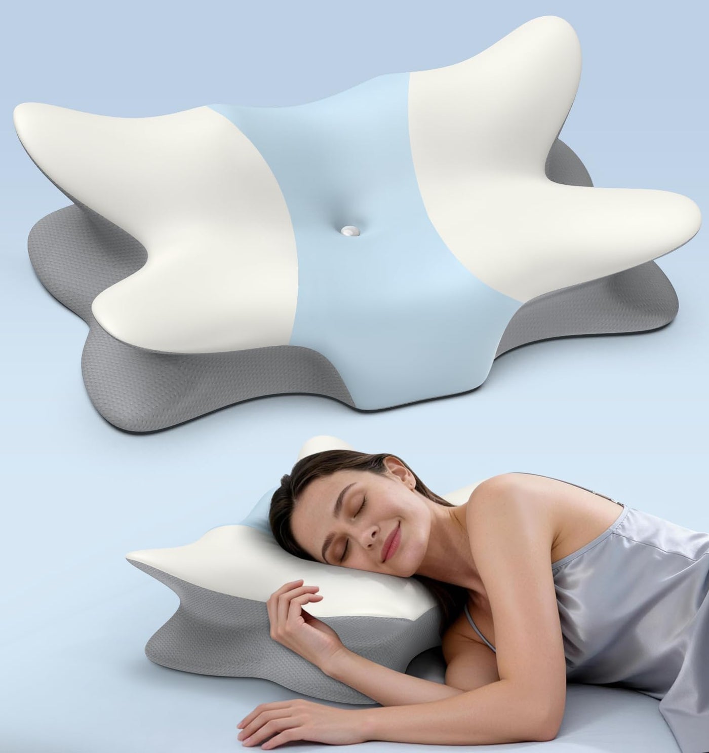 Almohada cervical para aliviar el dolor de cuello y hombros, almoha...