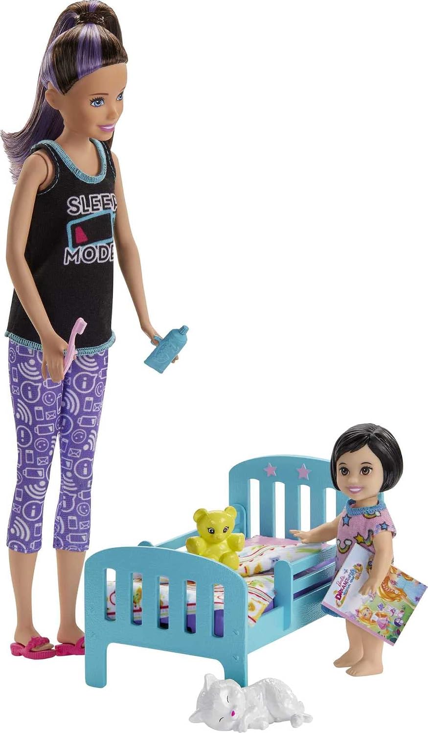 Juego de hora de dormir de Barbie Skipper Babysitters Inc. con muñe...
